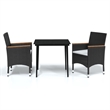 Afuera Living Contemporary Synthetic Poly Rattan Garden Dining Set in Black