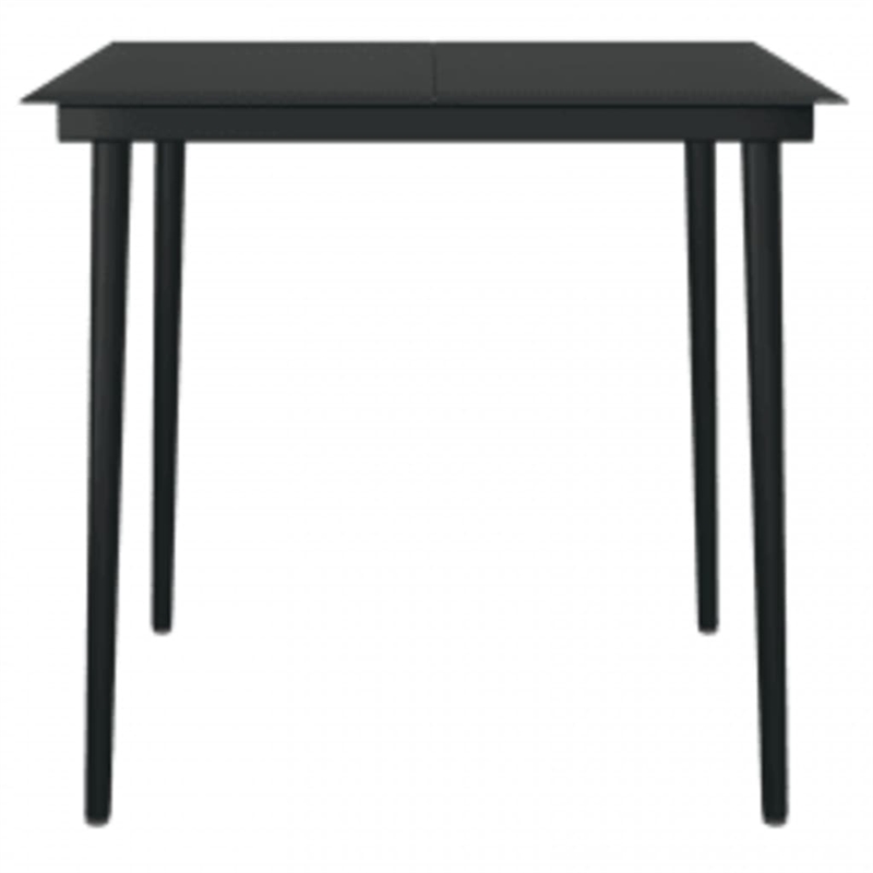 Afuera Living Contemporary Synthetic Poly Rattan Garden Dining Set in Black
