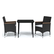 Afuera Living Contemporary Synthetic Poly Rattan Garden Dining Set in Black