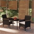 Afuera Living Contemporary Synthetic Poly Rattan Garden Dining Set in Black