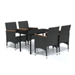 Afuera Living Contemporary Rattan Garden Dining Set in Black