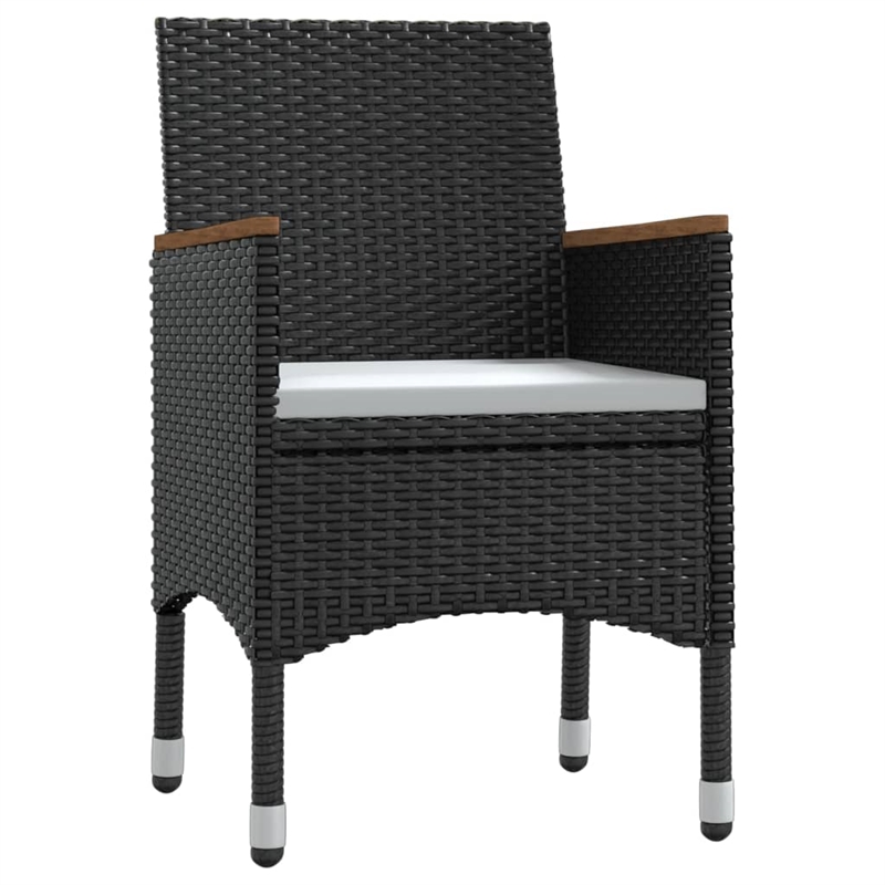 Afuera Living Contemporary Rattan Garden Dining Set in Black
