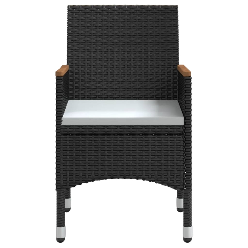 Afuera Living Contemporary Rattan Garden Dining Set in Black