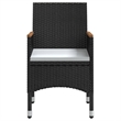 Afuera Living Contemporary Synthetic Poly Rattan Garden Dining Set in Black