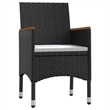 Afuera Living Contemporary Synthetic Poly Rattan Garden Dining Set in Black