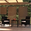 Afuera Living Contemporary Synthetic Poly Rattan Garden Dining Set in Black