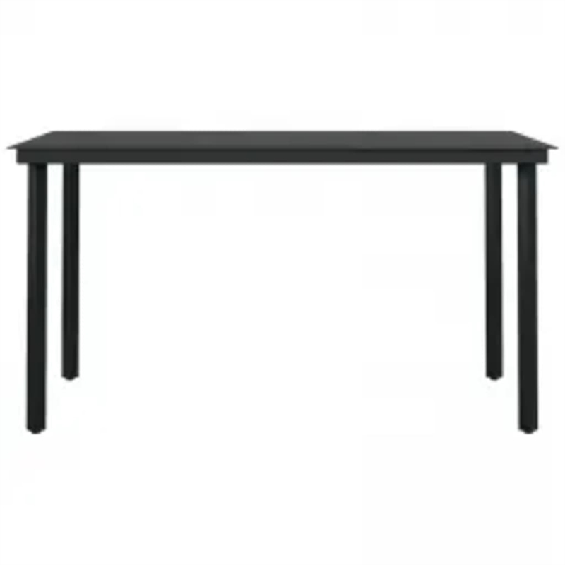 Afuera Living Contemporary Garden Dining Set in Powder-Coated Black