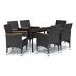 Afuera Living Contemporary Garden Dining Set in Powder-Coated Black