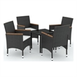 Afuera Living Contemporary Synthetic Poly Rattan Garden Dining Set in Black