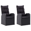 Afuera Living Contemporary Synthetic Poly Rattan Garden Dining Set in Black