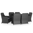 Afuera Living Contemporary Synthetic Poly Rattan Garden Dining Set in Black