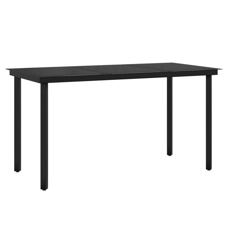 Afuera Living Contemporary Synthetic Poly Rattan Garden Dining Set in Black