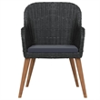 Afuera Living Contemporary Synthetic Poly Rattan Garden Dining Set in Black
