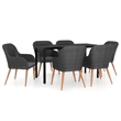 Afuera Living Contemporary Synthetic Poly Rattan Garden Dining Set in Black