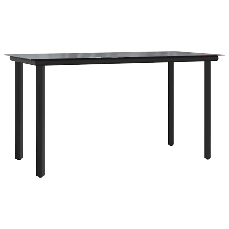 Afuera Living Contemporary Synthetic Poly Rattan Garden Dining Set in Black