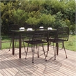 Afuera Living Contemporary Synthetic Poly Rattan Garden Dining Set in Black
