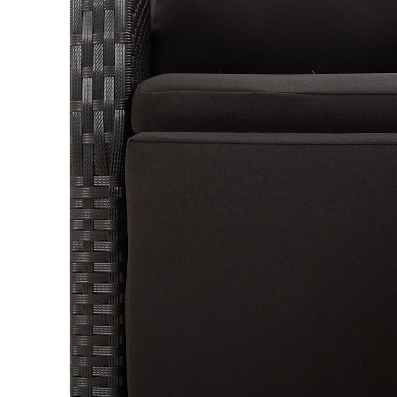 Afuera Living Contemporary Synthetic Poly Rattan Garden Dining Set in Black