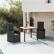 Afuera Living Contemporary Synthetic Poly Rattan Garden Dining Set in Black