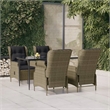 Afuera Living Contemporary Synthetic Poly Rattan Garden Dining Set in Brown