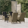 Afuera Living Contemporary Synthetic Poly Rattan Garden Dining Set in Brown