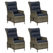 Afuera Living Contemporary Synthetic Poly Rattan Garden Dining Set in Brown