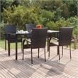 Afuera Living Contemporary Synthetic Poly Rattan Garden Dining Set in Black