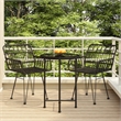 Afuera Living Contemporary Synthetic Poly Rattan Garden Dining Set in Black