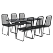 Afuera Living Contemporary Synthetic Poly Rattan Garden Dining Set in Black