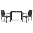 Afuera Living Contemporary Synthetic Poly Rattan Garden Dining Set in Black