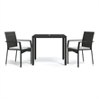 Afuera Living Contemporary Synthetic Poly Rattan Garden Dining Set in Black