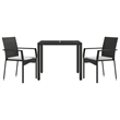Afuera Living Contemporary Synthetic Poly Rattan Garden Dining Set in Black