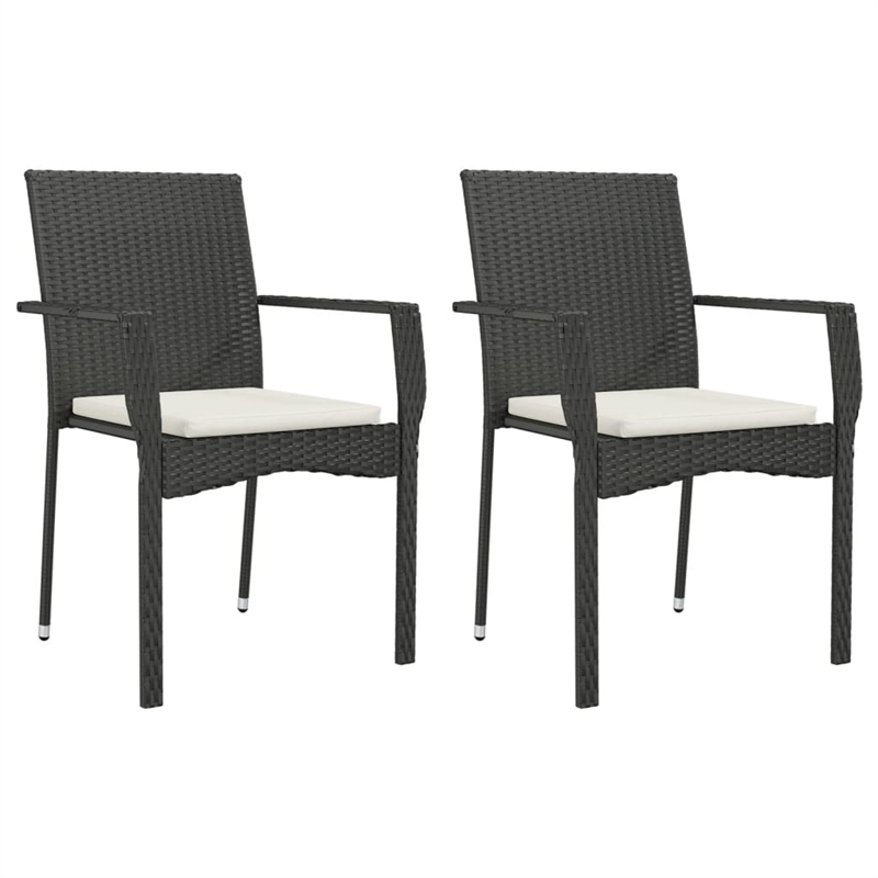 Afuera Living Contemporary Synthetic Poly Rattan Garden Dining Set in Black