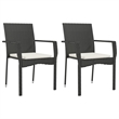 Afuera Living Contemporary Synthetic Poly Rattan Garden Dining Set in Black