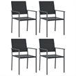 Afuera Living Contemporary Synthetic Poly Rattan Garden Dining Set in Black