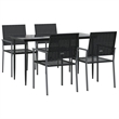 Afuera Living Contemporary Synthetic Poly Rattan Garden Dining Set in Black