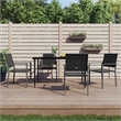 Afuera Living Contemporary Synthetic Poly Rattan Garden Dining Set in Black