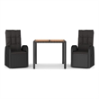 Afuera Living Contemporary Synthetic Poly Rattan Garden Dining Set in Black