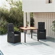 Afuera Living Contemporary Synthetic Poly Rattan Garden Dining Set in Black