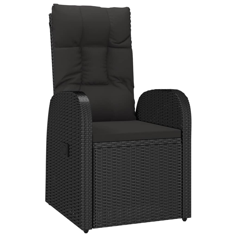 Afuera Living Contemporary Synthetic Poly Rattan Garden Dining Set in Black
