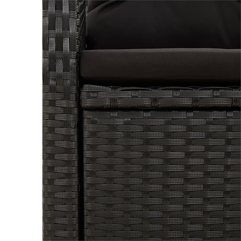 Afuera Living Contemporary Synthetic Poly Rattan Garden Dining Set in Black