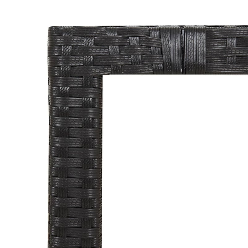 Afuera Living Contemporary Synthetic Poly Rattan Garden Dining Set in Black