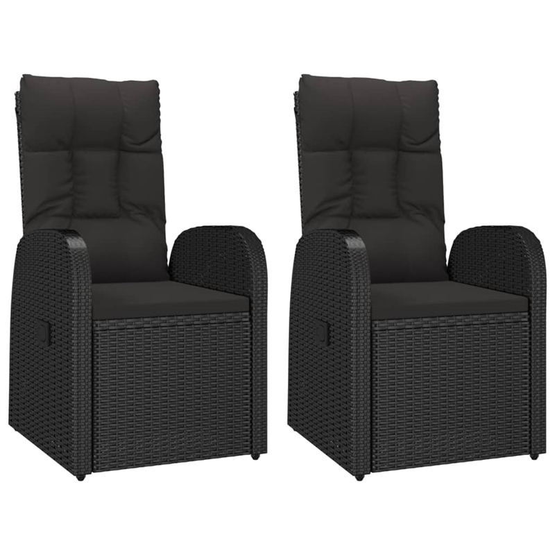 Afuera Living Contemporary Synthetic Poly Rattan Garden Dining Set in Black