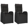 Afuera Living Contemporary Synthetic Poly Rattan Garden Dining Set in Black