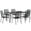 Afuera Living Contemporary Garden Dining Set in Powder-Coated Black