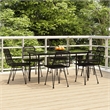 Afuera Living Contemporary Synthetic Poly Rattan Garden Dining Set in Black