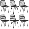 Afuera Living Contemporary Synthetic Poly Rattan Garden Dining Set in Black