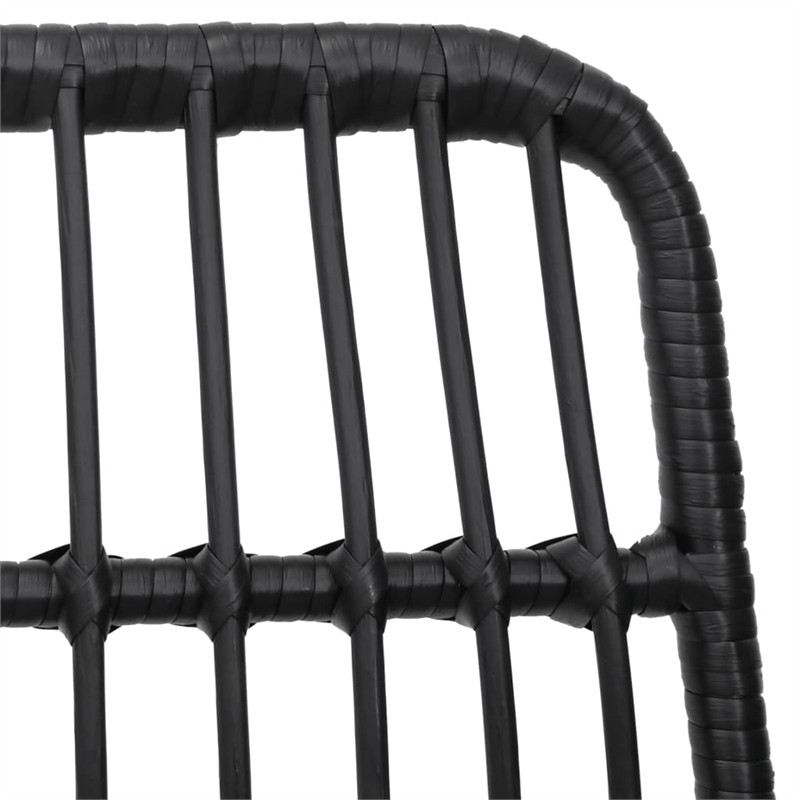 Afuera Living Contemporary Synthetic Poly Rattan Garden Dining Set in Black