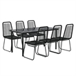 Afuera Living Contemporary Synthetic Poly Rattan Garden Dining Set in Black