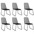 Afuera Living Contemporary Synthetic Poly Rattan Garden Dining Set in Black