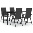 Afuera Living Contemporary Wicker / Rattan Garden Dining Set in Black